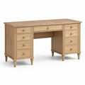 Scrivania in legno con cassetti, colore rovere chiaro