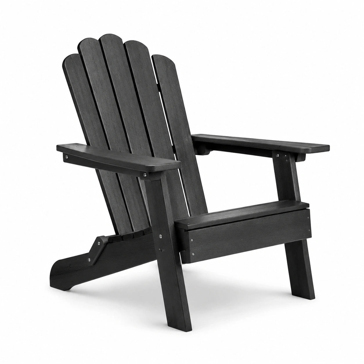 Sedia Adirondack per Esterni in Polietilene Riciclato Nero 70x90x96 cm