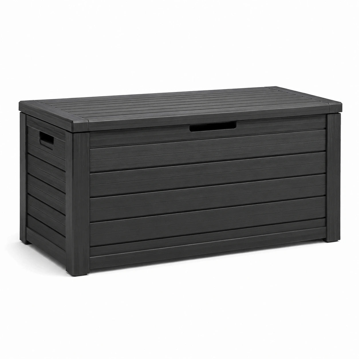 Baule da giardino in resina nera 117x45x57 cm