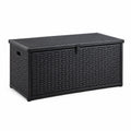 Baule da esterno in resina intrecciata nera 120x50x60 cm