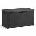 Baule da giardino in resina intrecciata nero 120x60x54 cm