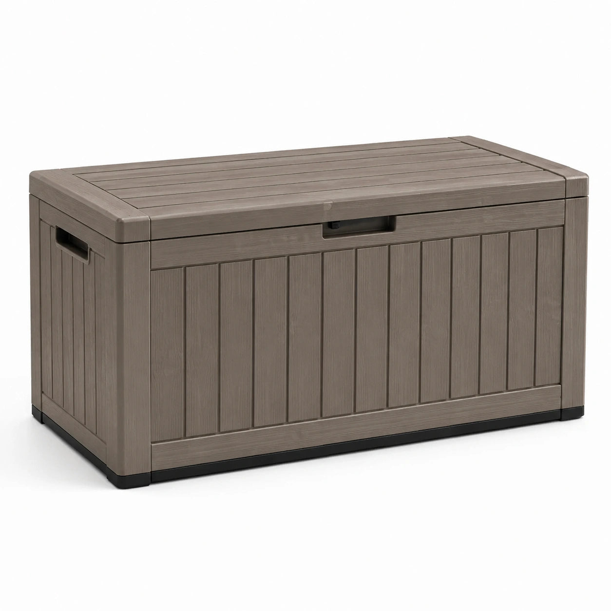 Baule da giardino in plastica marrone 120x55x60 cm