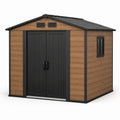 Capanno da giardino in legno e plastica con struttura in acciaio 233x229x215 cm marrone/nero