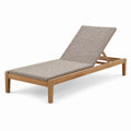 Lettino prendisole in legno e polyrattan grigio 200x70x30 cm