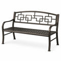 Panca da giardino in metallo nero 120 cm