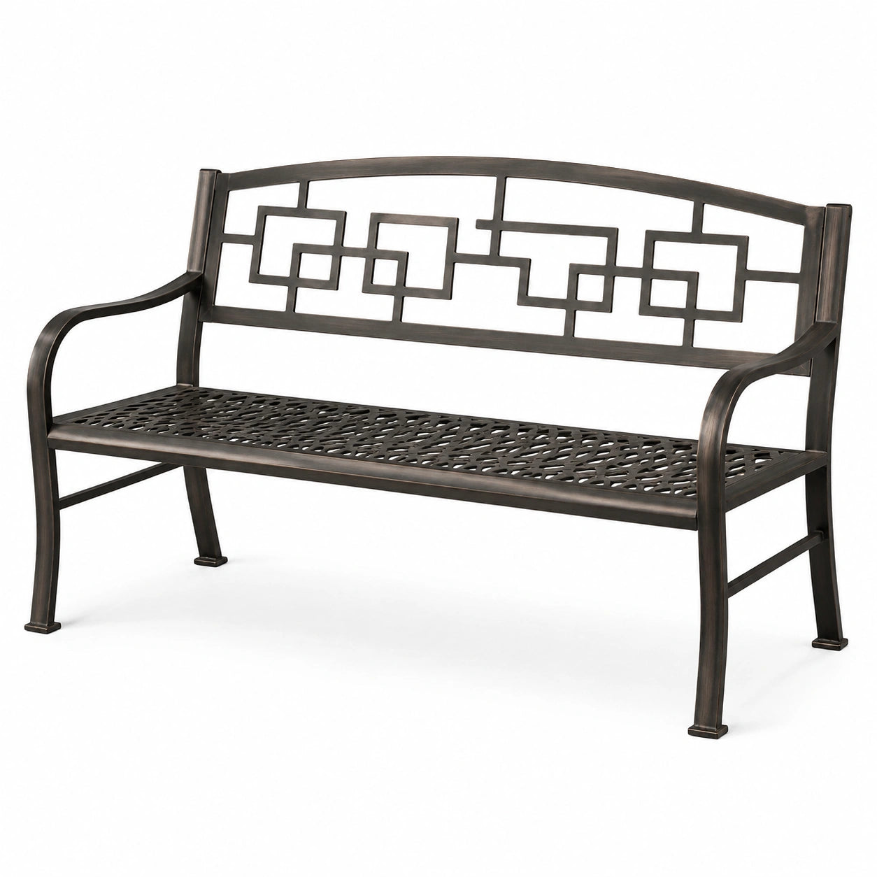 Panca da giardino in metallo nero 120 cm